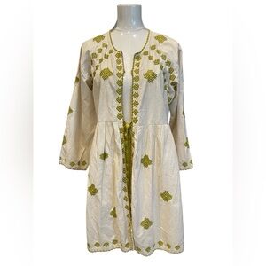 Meena Mahal embroidered patterned duster cardigan jacket Sz:L